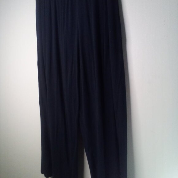 New York & Co Pants Women XL Cropped Wide Leg Attached Belt Stretch Black - Picture 14 of 14
